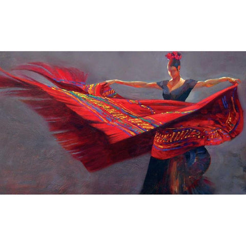 Blanket Dance Gold Ornate Wood Framed Art Print with Double Matting by Lynch, Brent