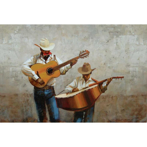 Street Music White Modern Wood Framed Art Print by Lynch, Brent