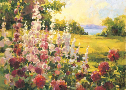 Ocean Vista Black Ornate Wood Framed Art Print with Double Matting by Grant, Kay