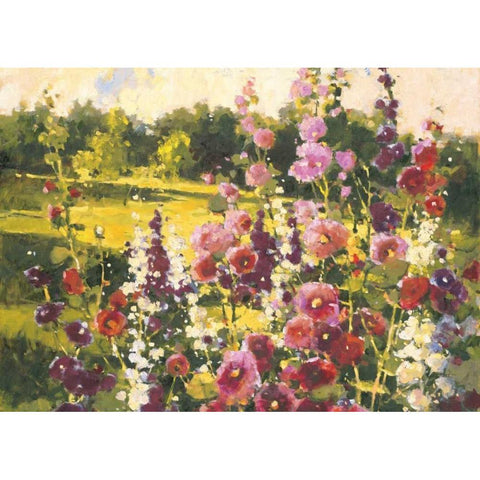 Garden Meadow Black Modern Wood Framed Art Print by Grant, Kay