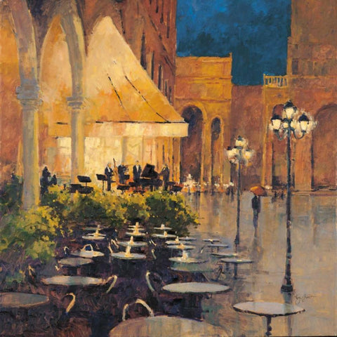 Evening Serenade White Modern Wood Framed Art Print by Grant, Kay