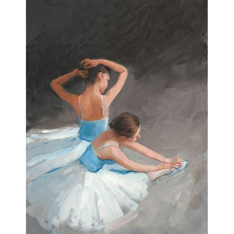 Dancers at Ease Black Modern Wood Framed Art Print with Double Matting by McGannon, Patrick