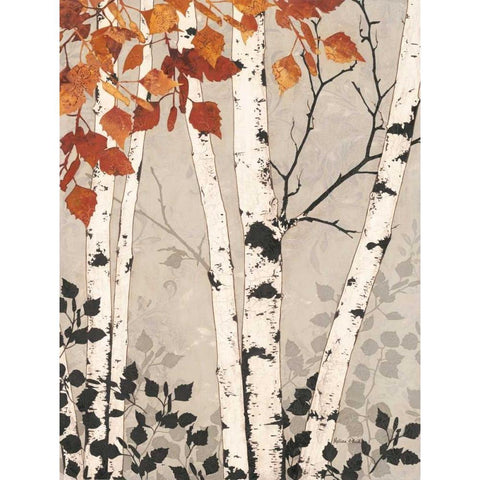 Birch Tapestry  Black Modern Wood Framed Art Print with Double Matting by Pluch, Melissa