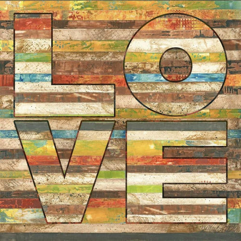 Striped Love Black Modern Wood Framed Art Print with Double Matting by Pluch, Melissa