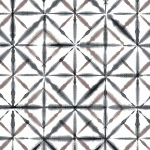 Shibori Global Pattern White Modern Wood Framed Art Print with Double Matting by Pluch, Melissa