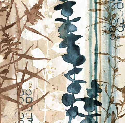Watermark Foliage White Modern Wood Framed Art Print with Double Matting by Pluch, Melissa