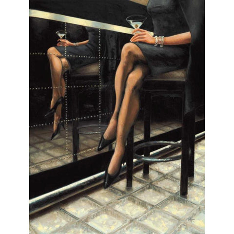 Martini with a Twist Black Modern Wood Framed Art Print by Rohlander, Nathan