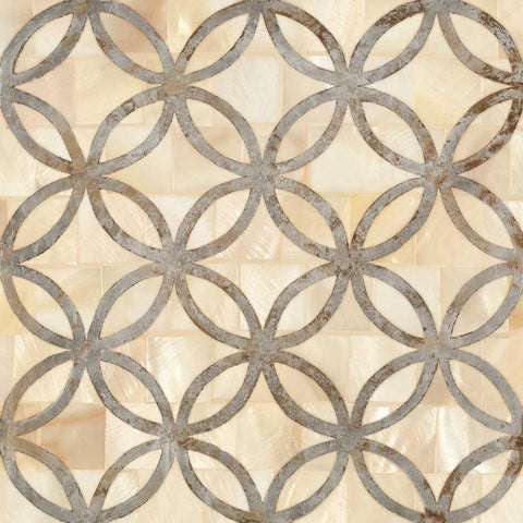 NATURAL MOROCCAN TILE 4 Gold Ornate Wood Framed Art Print with Double Matting by Smith, Hope