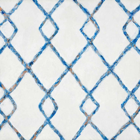 Delft Blue Pattern 2 Black Modern Wood Framed Art Print by Smith, Hope