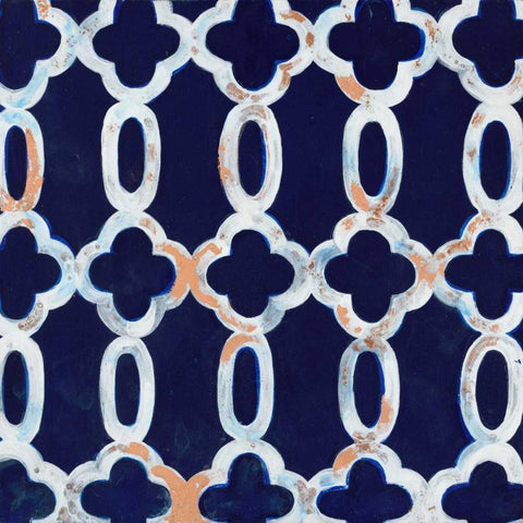 Delft Blue Pattern 3 Gold Ornate Wood Framed Art Print with Double Matting by Smith, Hope