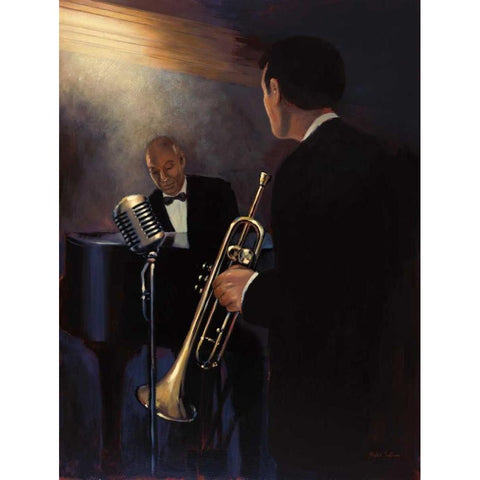 Rhythm Section White Modern Wood Framed Art Print by Sullivan, Myles