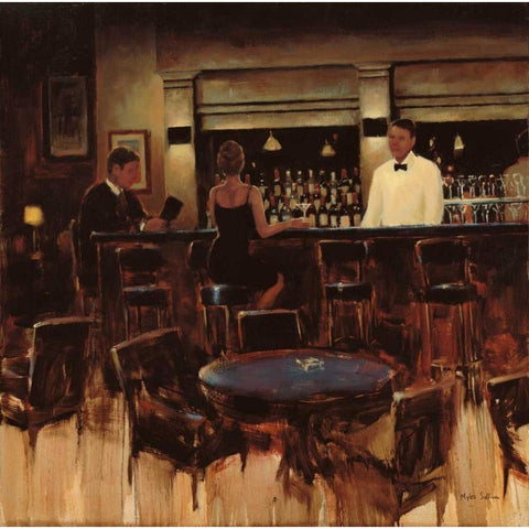 Night Cap Gold Ornate Wood Framed Art Print with Double Matting by Sullivan, Myles