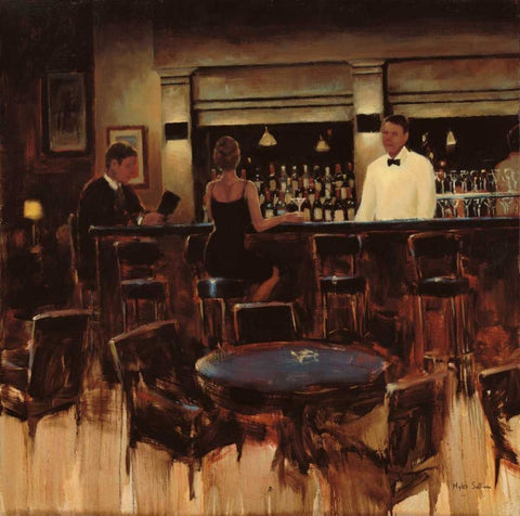 Night Cap White Modern Wood Framed Art Print with Double Matting by Sullivan, Myles