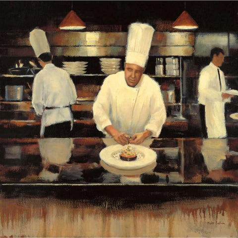 Brasserie Cuisine White Modern Wood Framed Art Print by Sullivan, Myles