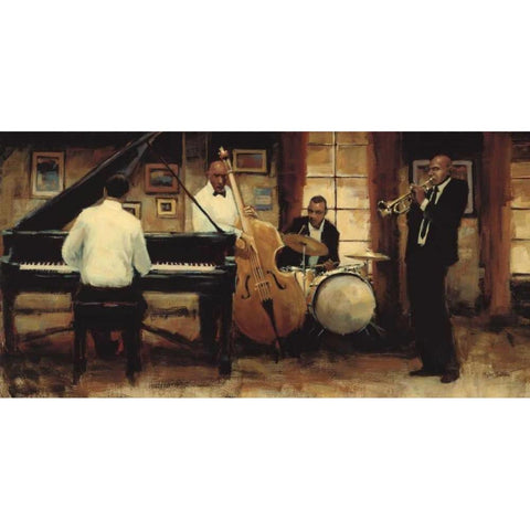 All That Jazz White Modern Wood Framed Art Print by Sullivan, Myles