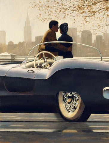 Urban Getaway White Modern Wood Framed Art Print with Double Matting by Sullivan, Myles