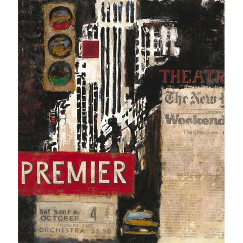 Theater Premier White Modern Wood Framed Art Print by Sullivan, Myles