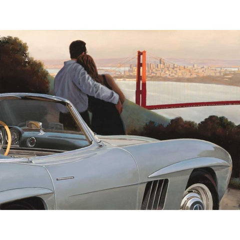 Nostalgic View Black Modern Wood Framed Art Print with Double Matting by Sullivan, Miles