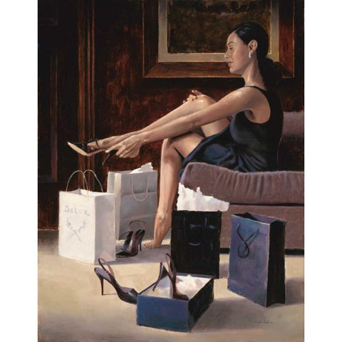 Room Service-Her White Modern Wood Framed Art Print by Sullivan, Myles