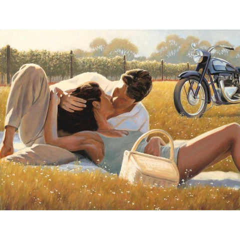 Picnic Snapshot Gold Ornate Wood Framed Art Print with Double Matting by Sullivan, Myles