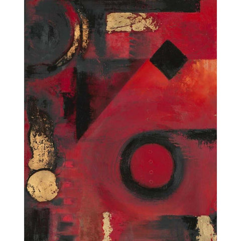 Red-Black Story Black Modern Wood Framed Art Print by Sullivan, Myles