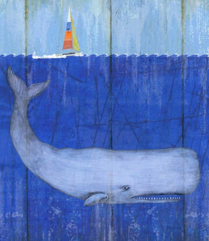 Mighty Whale Black Ornate Wood Framed Art Print with Double Matting by Escobedo, Mary