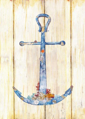 Stay Anchored White Modern Wood Framed Art Print with Double Matting by Escobedo, Mary