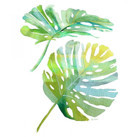 Watercolor Tropical 1 Black Modern Wood Framed Art Print with Double Matting by Escobedo, Mary