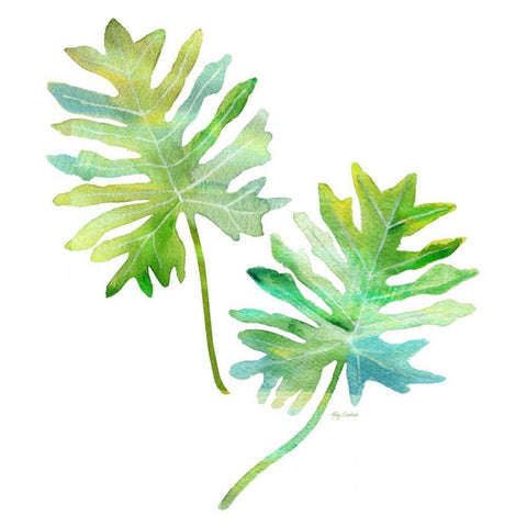 Watercolor Tropical 2 Black Modern Wood Framed Art Print with Double Matting by Escobedo, Mary