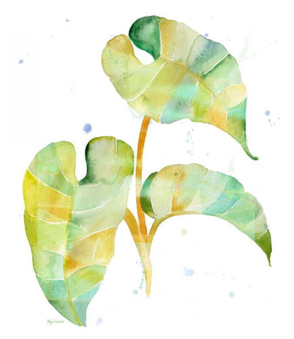 Watercolour Tropical 3 White Modern Wood Framed Art Print with Double Matting by Escobedo, Mary