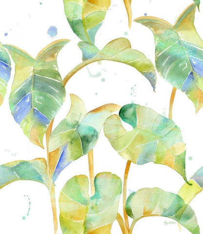 Watercolour Tropical Pattern 2 Black Ornate Wood Framed Art Print with Double Matting by Escobedo, Mary