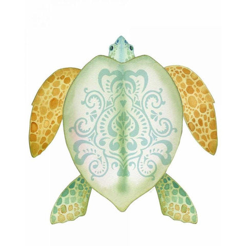 Spirit Turtle 2 Gold Ornate Wood Framed Art Print with Double Matting by Escobedo, Mary