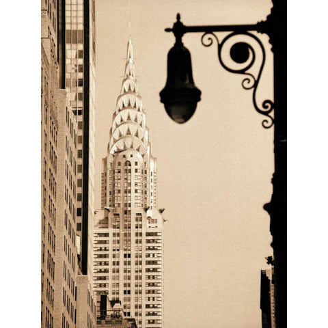 Chrysler Building Black Modern Wood Framed Art Print with Double Matting by Gleyzer, Sasha