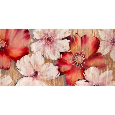 Barnwood Blossoms Gold Ornate Wood Framed Art Print with Double Matting by Gottschlag, Jurgen
