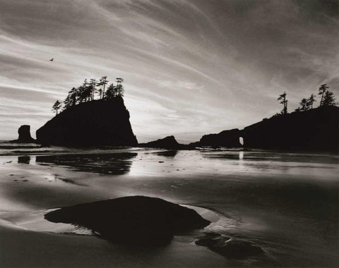 Low Tide Morning White Modern Wood Framed Art Print with Double Matting by Aniballi, Brett