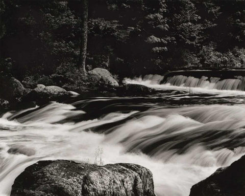 Rushing Waters White Modern Wood Framed Art Print with Double Matting by Aniballi, Brett