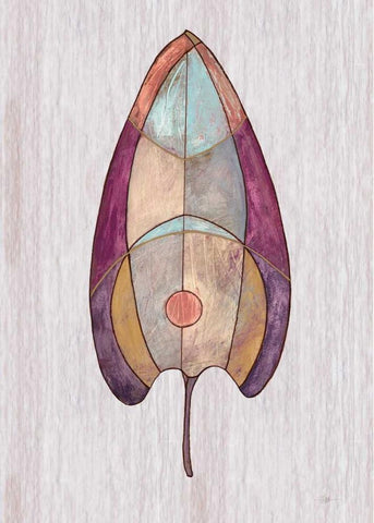 Global Palm 1 White Modern Wood Framed Art Print with Double Matting by Ioco, Fillippo