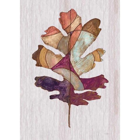 Wood Inlay leaf 1 Black Modern Wood Framed Art Print by Ioco, Fillippo