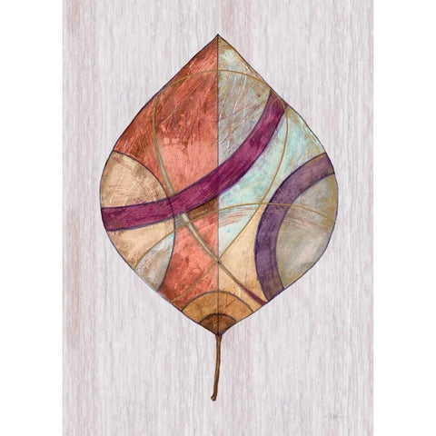 Wood Inlay Leaf 2 Black Modern Wood Framed Art Print by Ioco, Fillippo