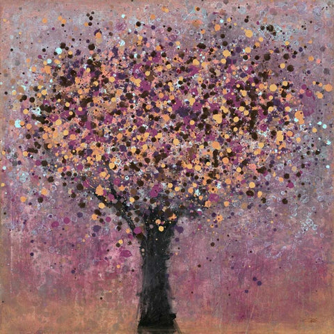 Shimmering Tree Black Modern Wood Framed Art Print with Double Matting by Loco, Filippo