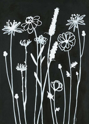 Nighttime Garden Black Ornate Wood Framed Art Print with Double Matting by Ioco, Filippo