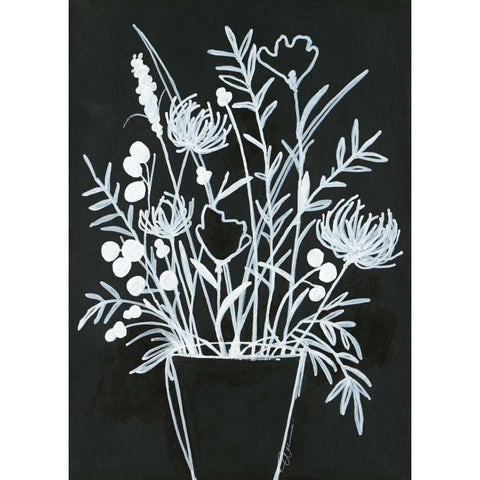 Black and White Bouquet 2 Gold Ornate Wood Framed Art Print with Double Matting by Ioco, Filippo