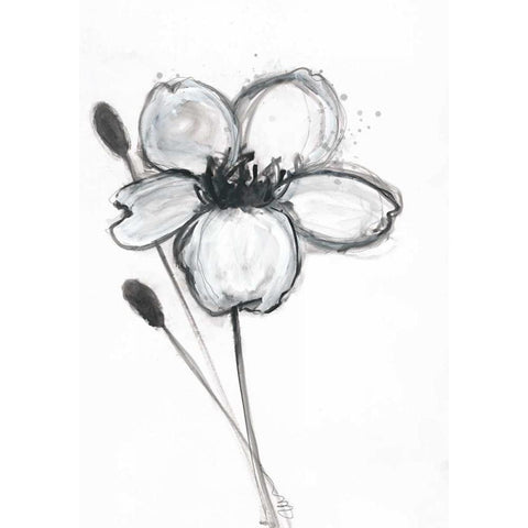 Snow Blossom 1 White Modern Wood Framed Art Print by Ioco, Filippo