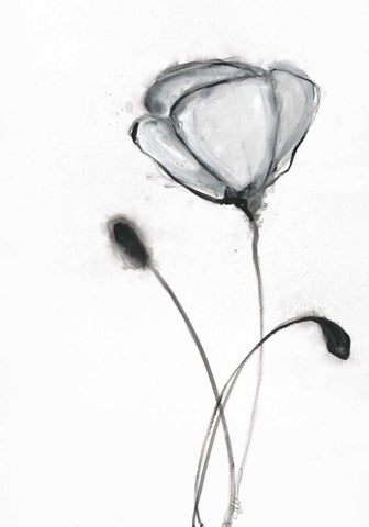 Snow Blossom 2 White Modern Wood Framed Art Print with Double Matting by Ioco, Filippo