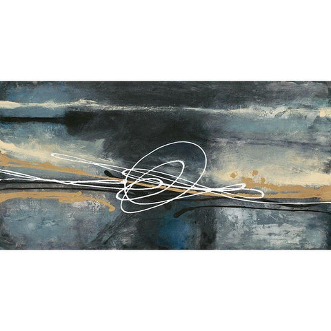 Center Knot Black Modern Wood Framed Art Print by Ioco, Filippo