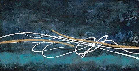 Abstract Scribble Black Ornate Wood Framed Art Print with Double Matting by Ioco, Filippo