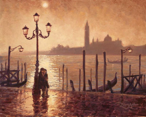 Honeymoon  Black Ornate Wood Framed Art Print with Double Matting by Amber, Zeph