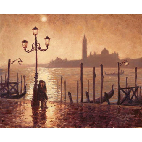 Honeymoon  Gold Ornate Wood Framed Art Print with Double Matting by Amber, Zeph