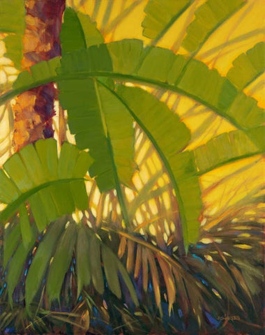 Sunshine Tropics 2 White Modern Wood Framed Art Print with Double Matting by Charles, J