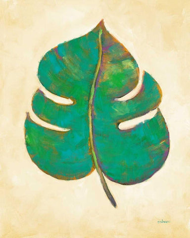 Havana Palm 2 White Modern Wood Framed Art Print with Double Matting by Charles, J.